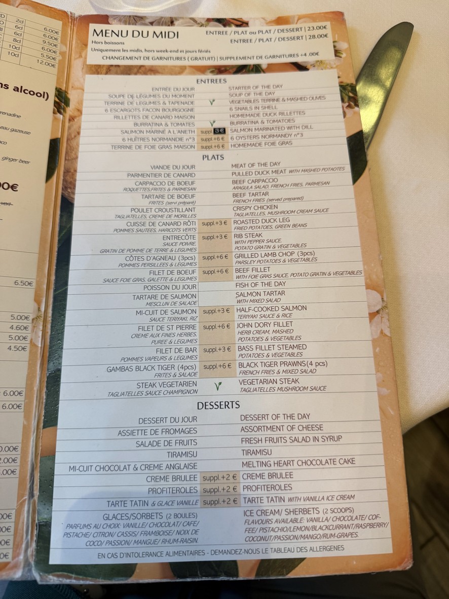 Chez Edouard menu 3