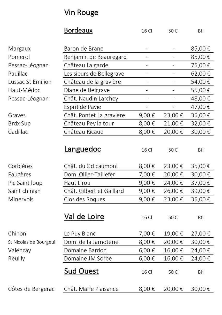 Le Tire Bouchon menu 2