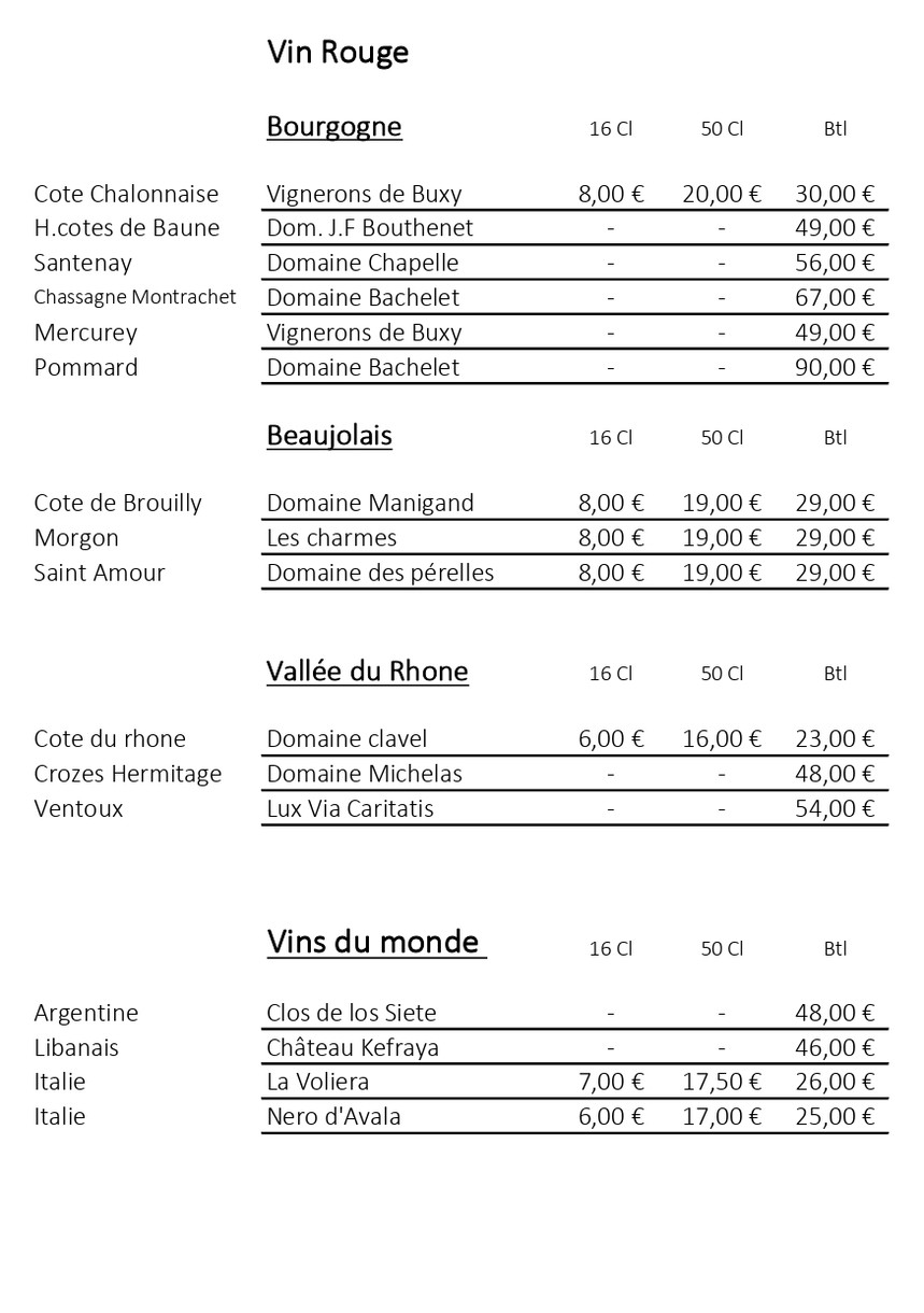 Le Tire Bouchon menu 3