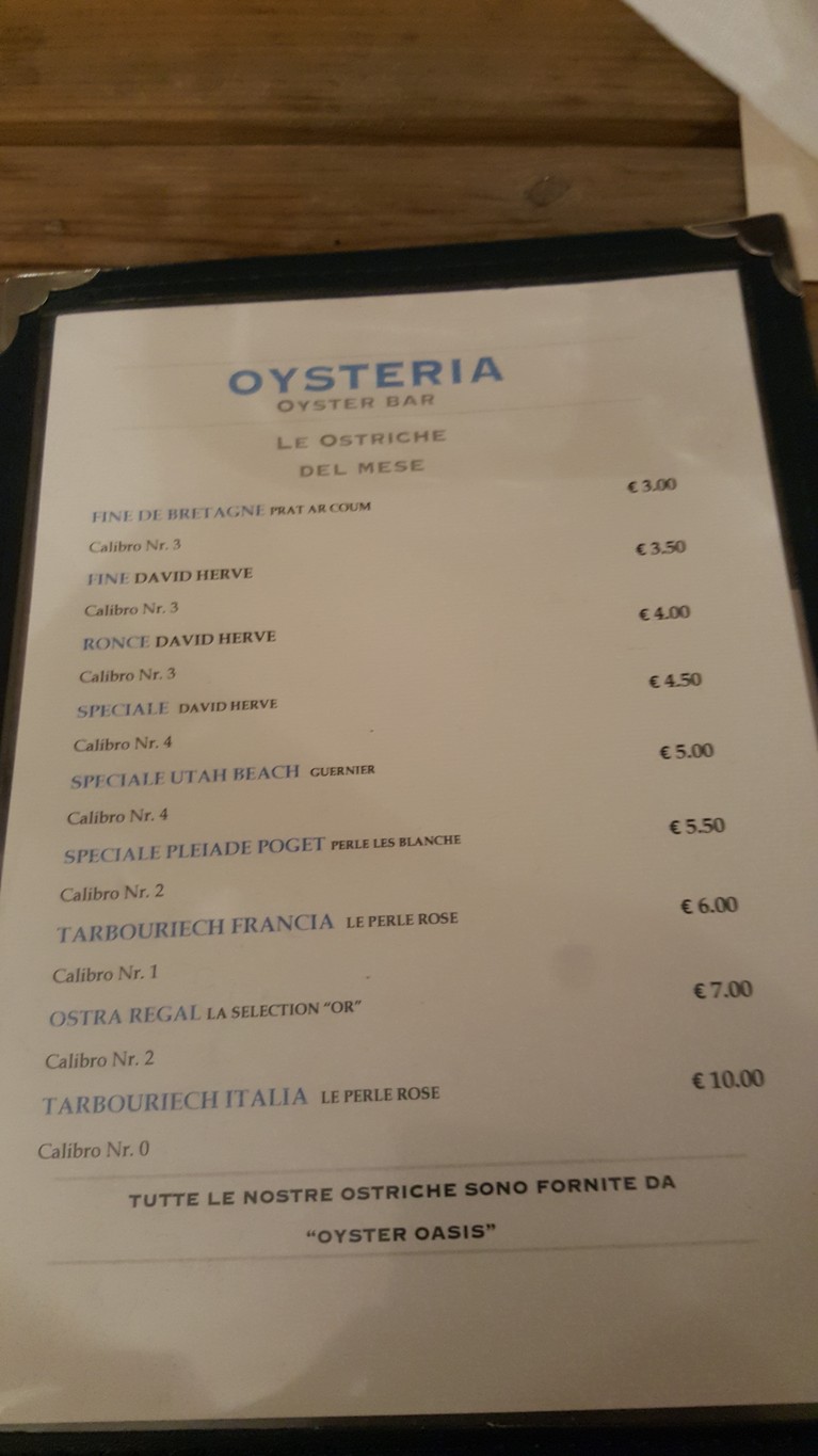 Oysteria menu 2