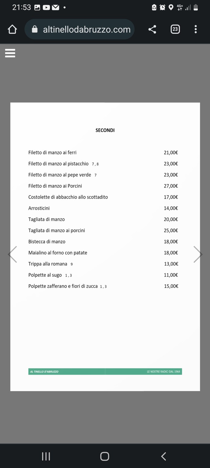 Ristorante Al Tinello D'Abruzzo dal 1964 menu 3
