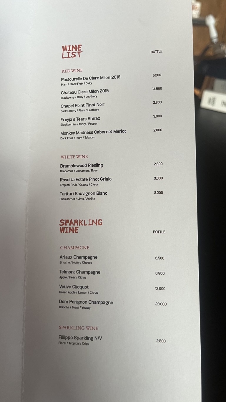 Tahona menu 2