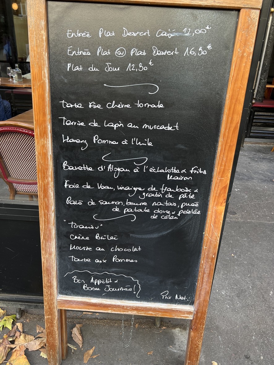 Le Relais Fac menu 1