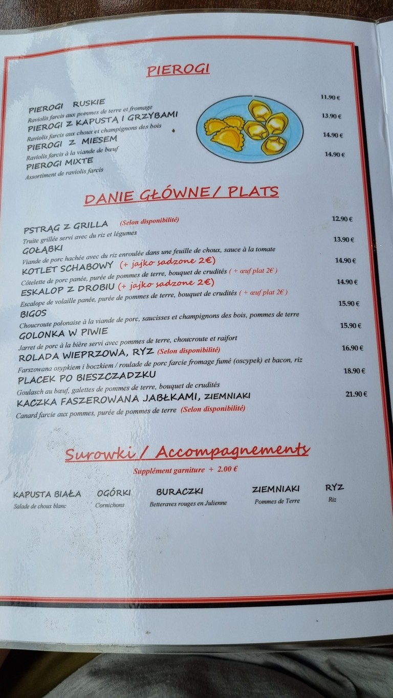 PARIS POLSKA menu 2