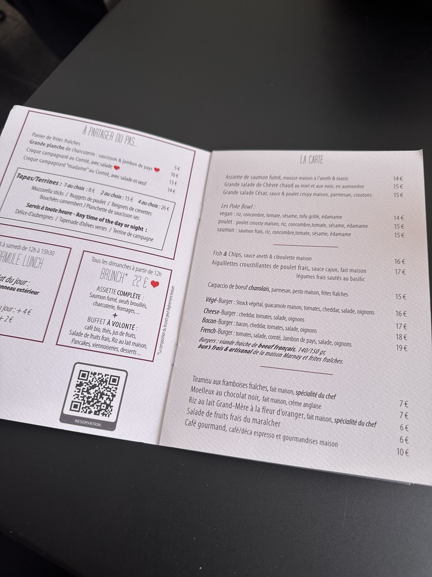 Café Voulez-Vous menu 1