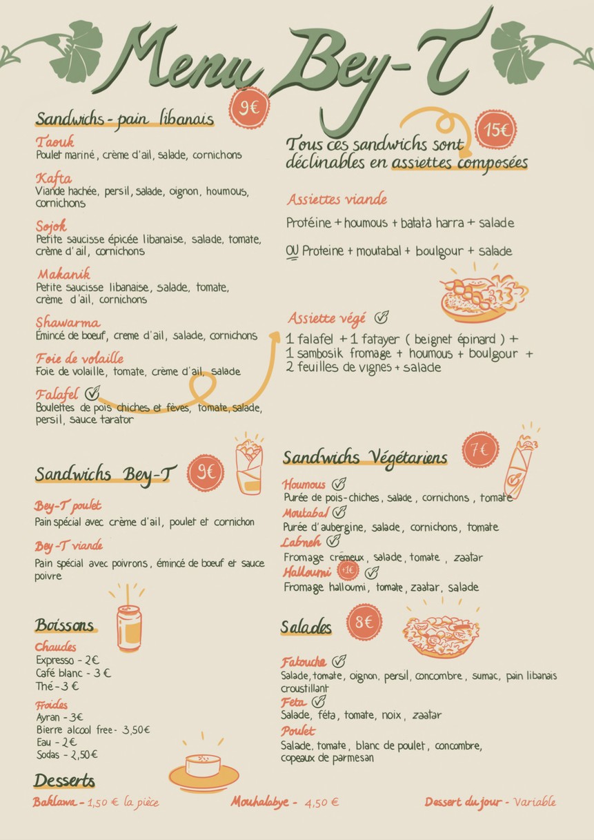 Bey-T menu 2