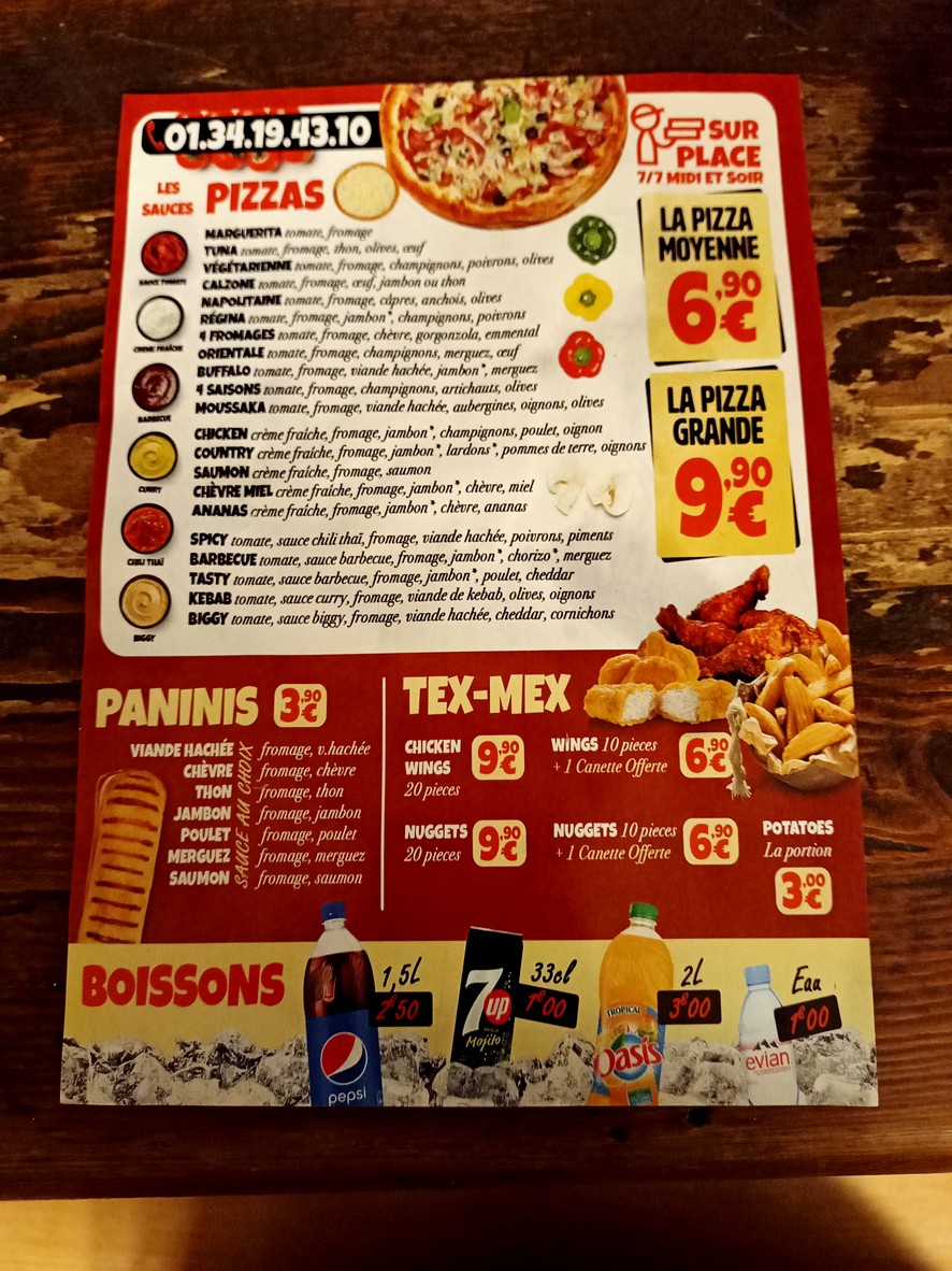 Cheesy Pizza menu 1