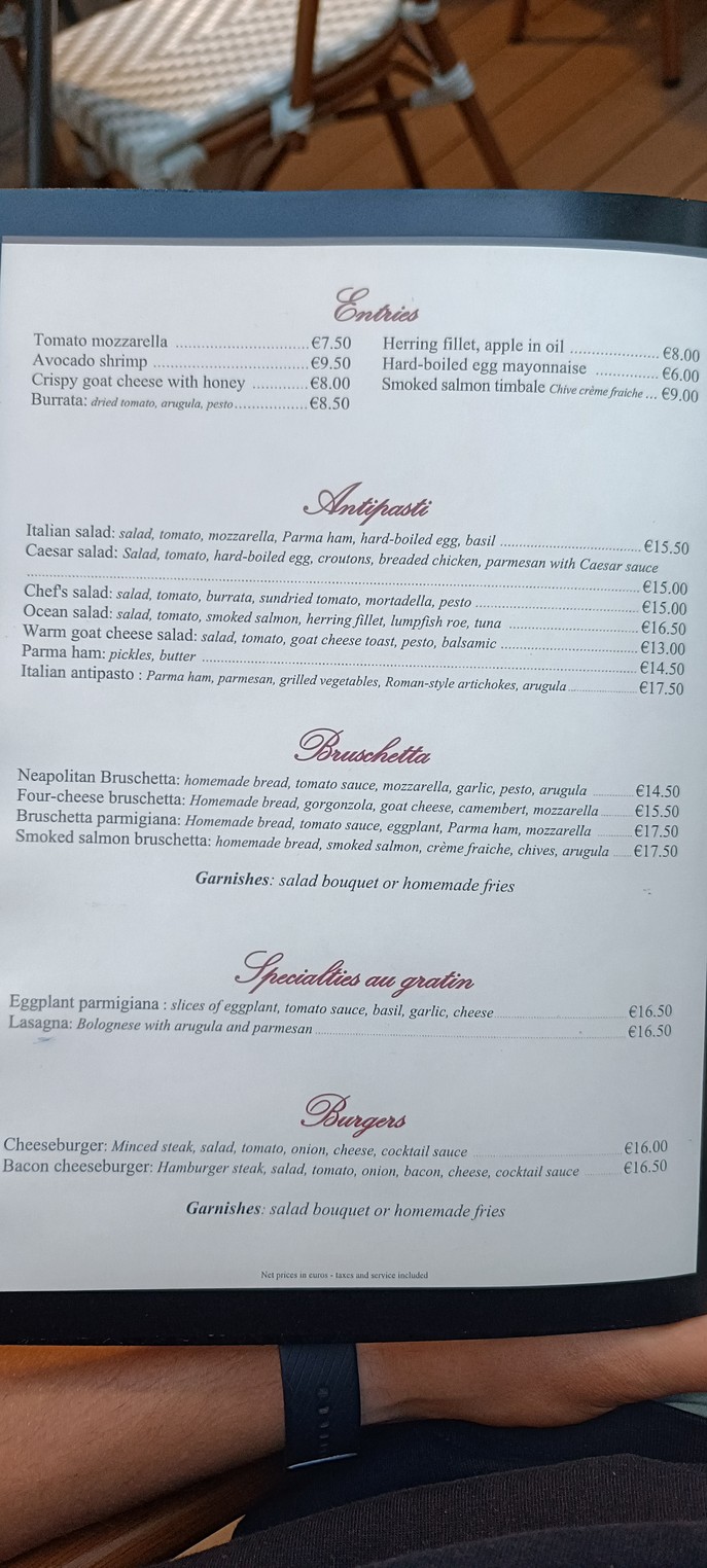 Restaurant Santa Monica menu 1