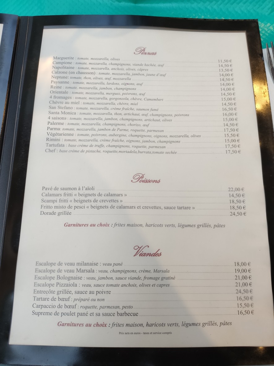 Restaurant Santa Monica menu 2