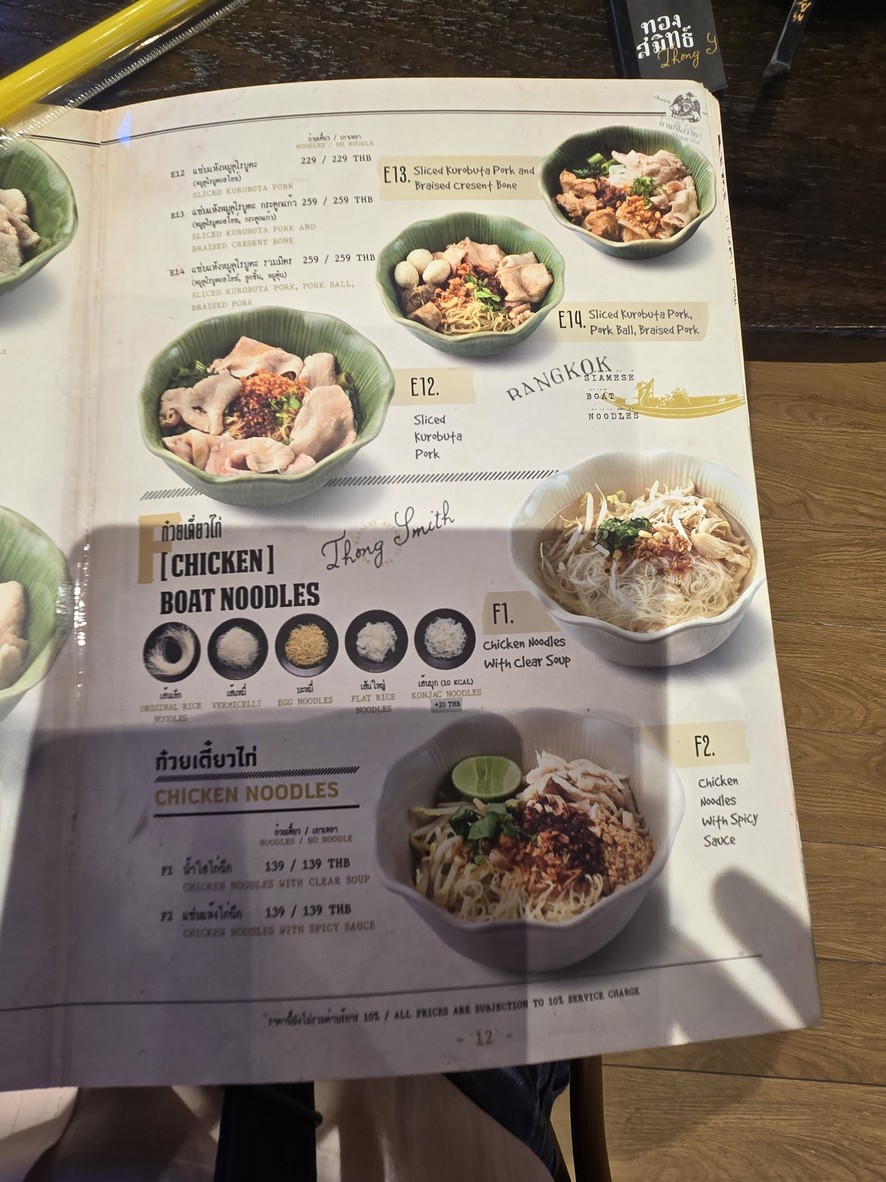 Tongsmit Yennakart menu 4
