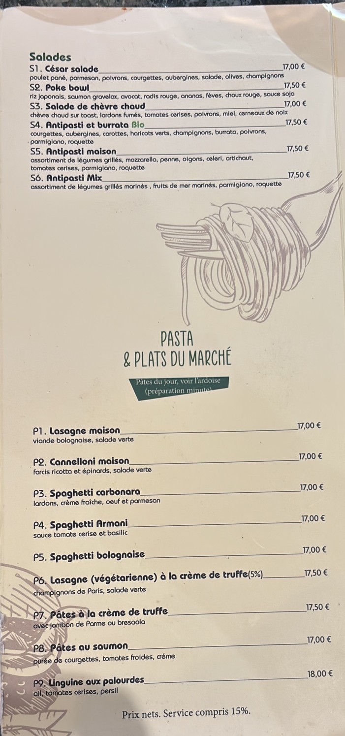 Restaurante Pietro Montparnasse menu 3
