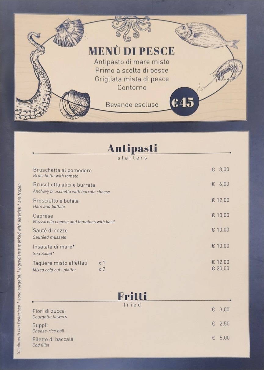 Disco Volante menu 1