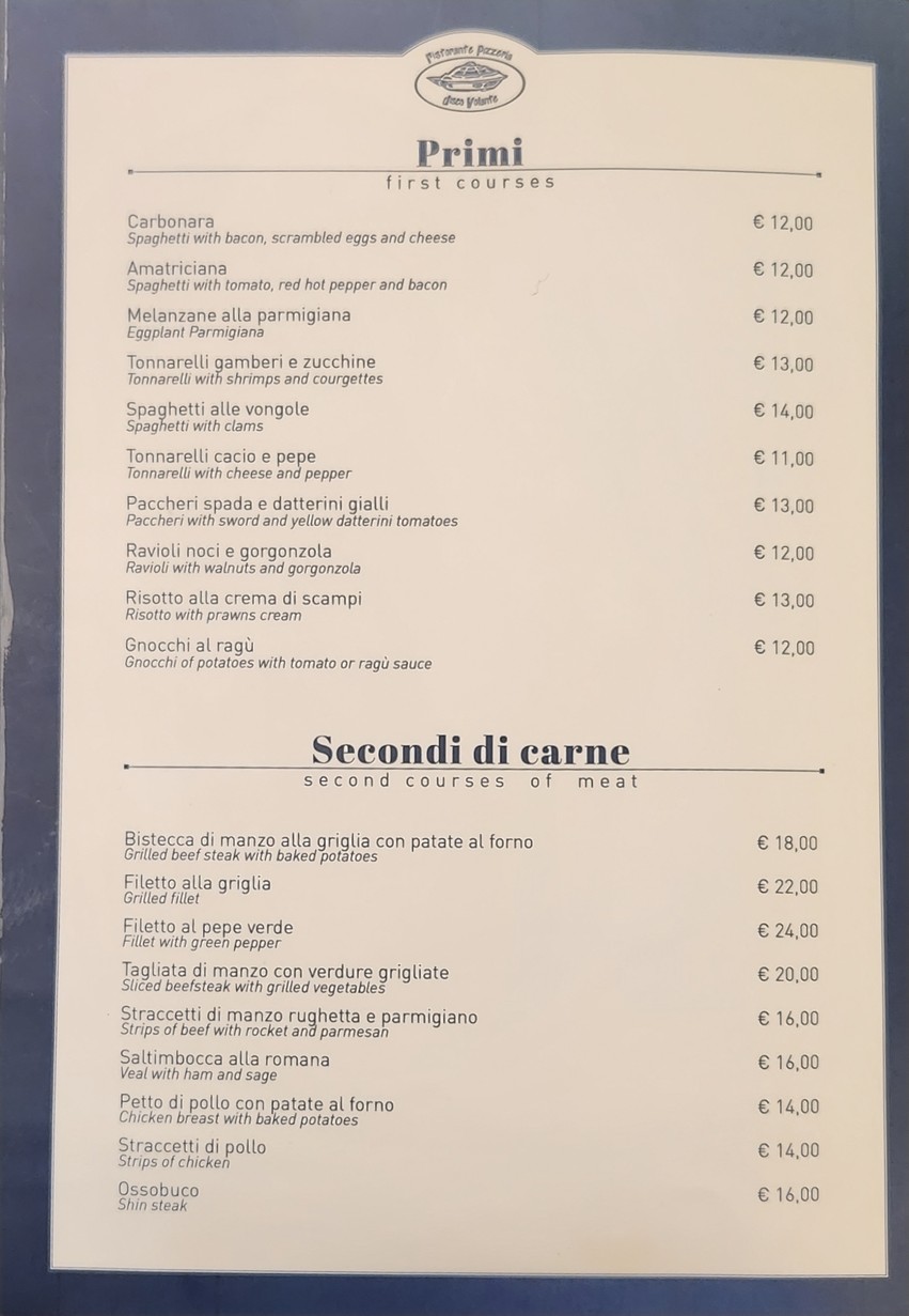 Disco Volante menu 2