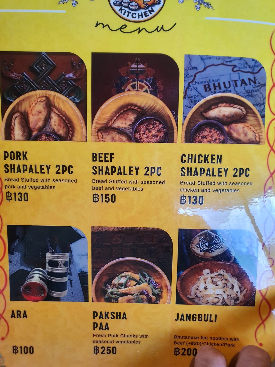 Bhutan Kitchen Bangkok menu 2