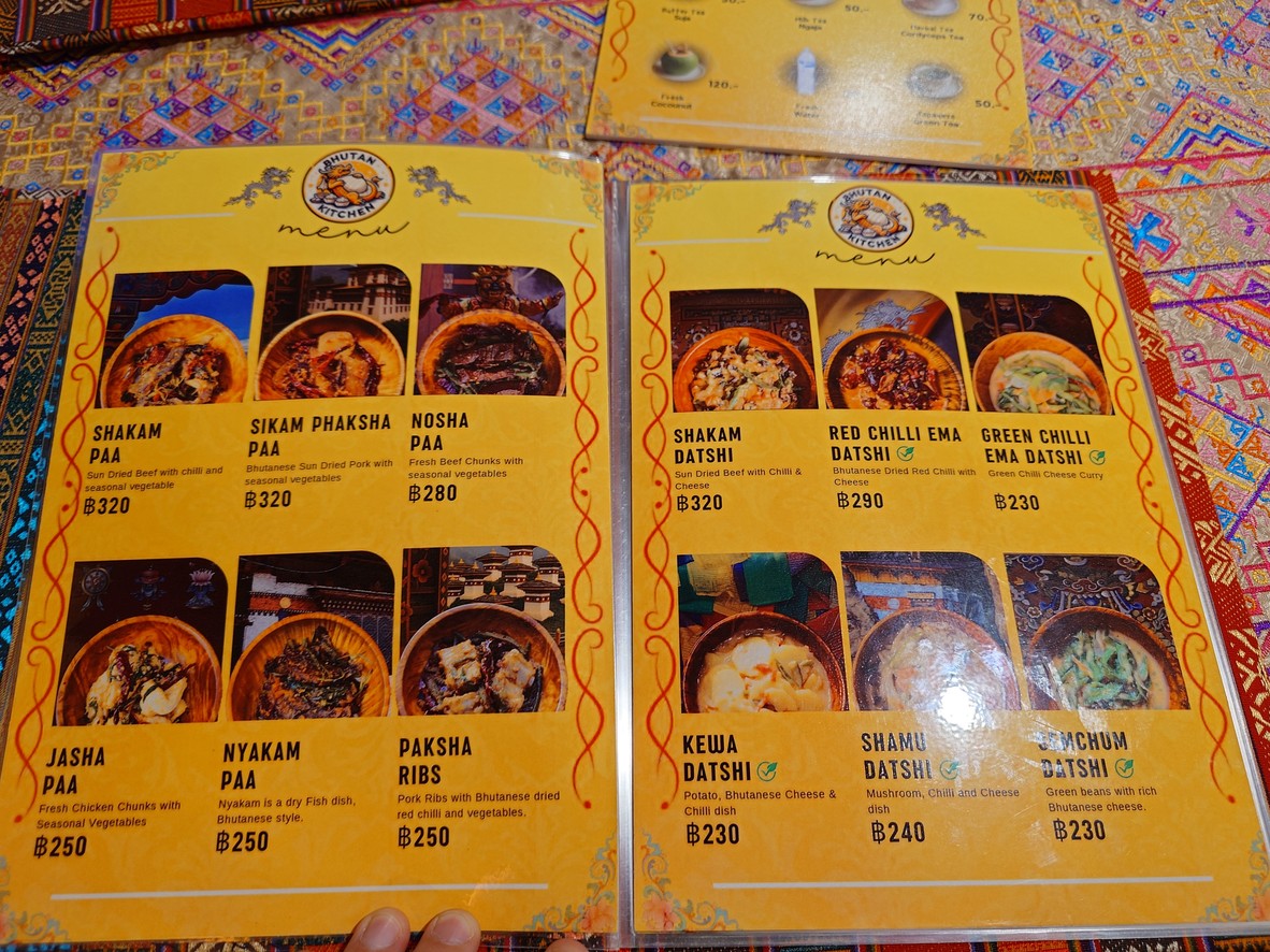 Bhutan Kitchen Bangkok menu 3