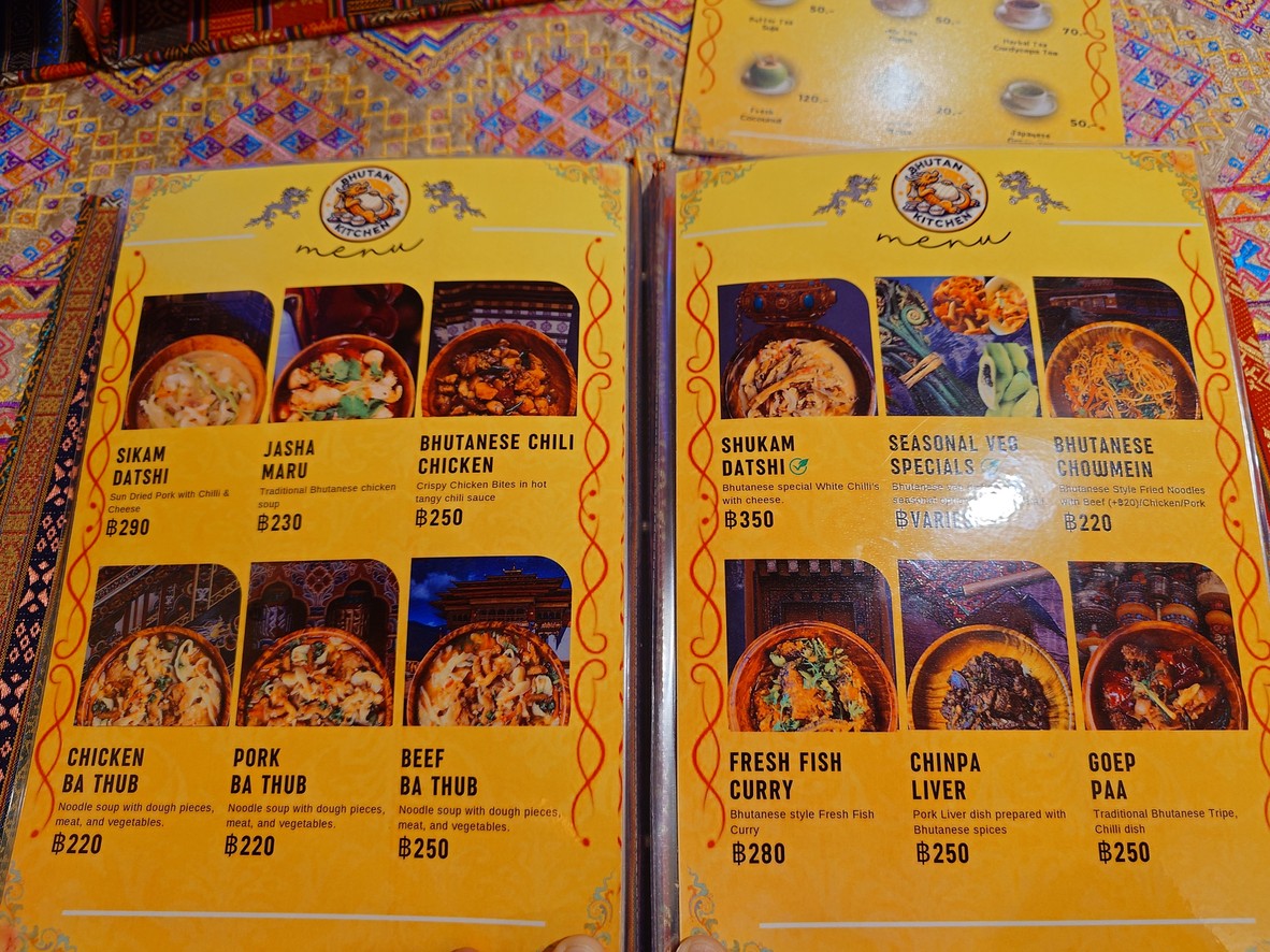 Bhutan Kitchen Bangkok menu 4