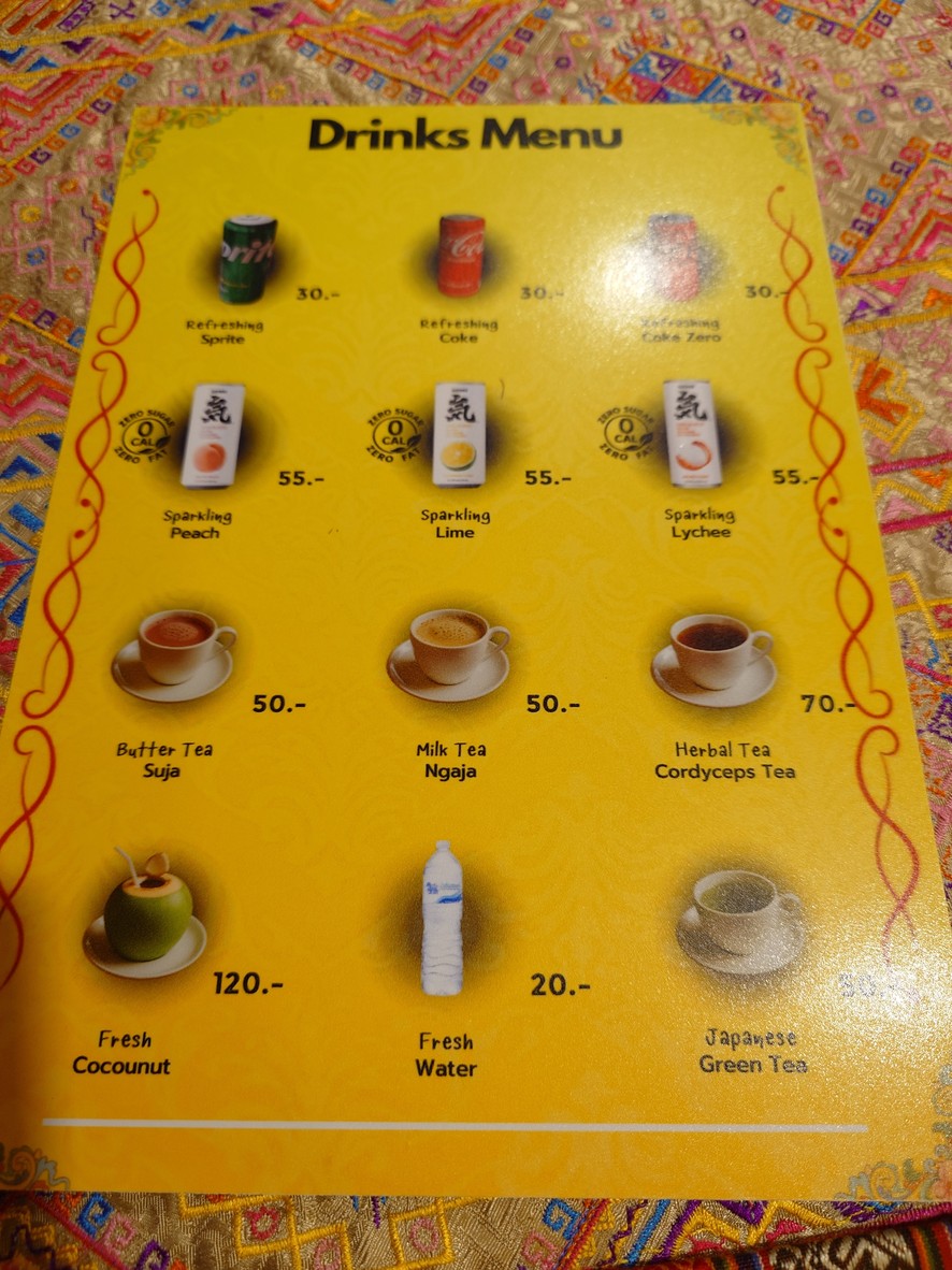 Bhutan Kitchen Bangkok menu 5