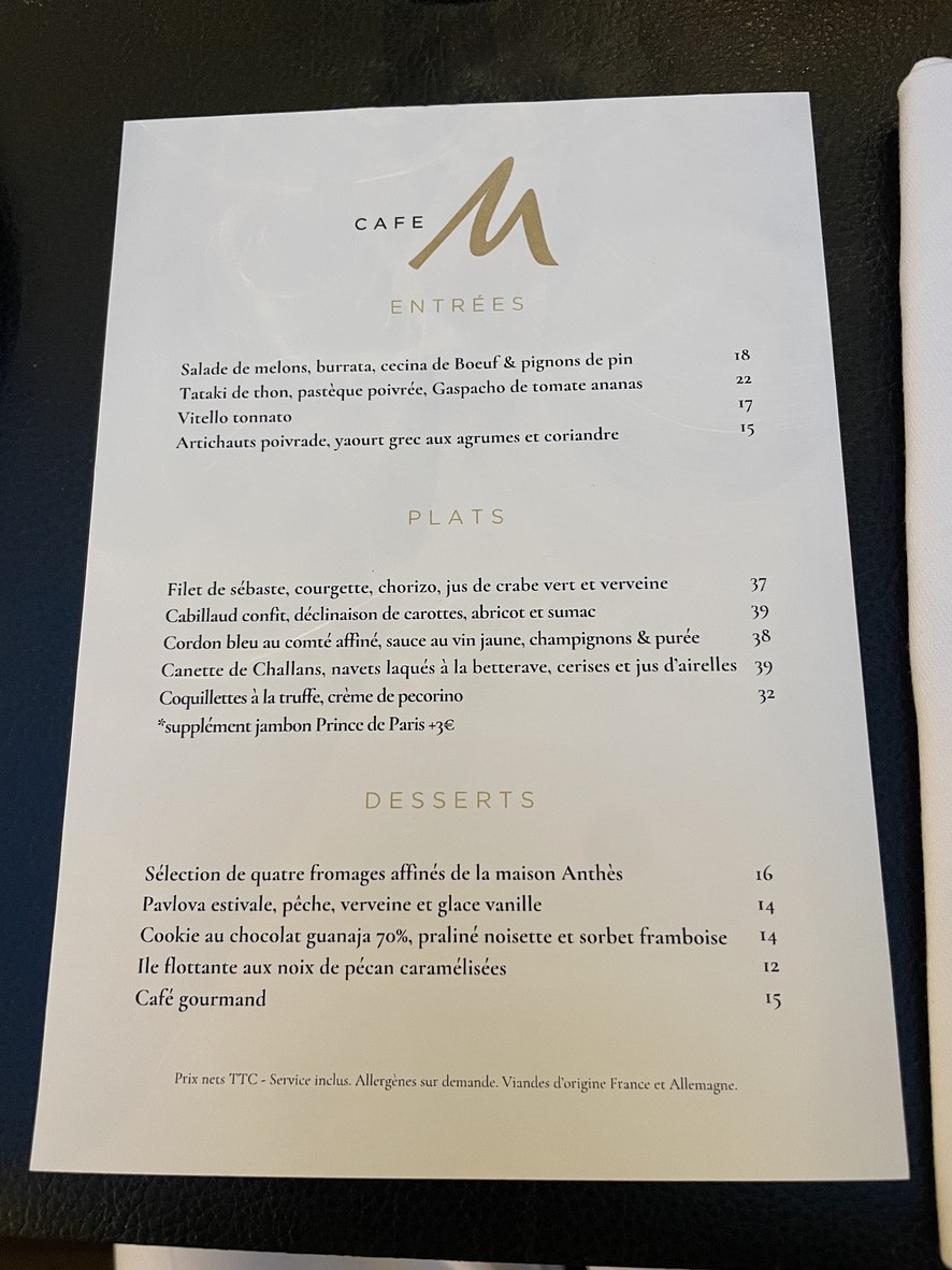 Café M menu 1