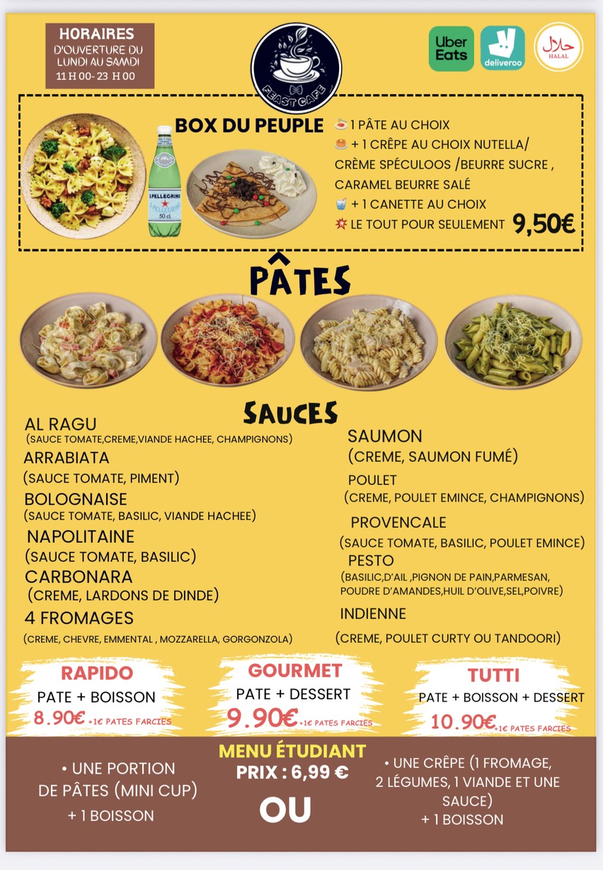 Feast Café menu 2