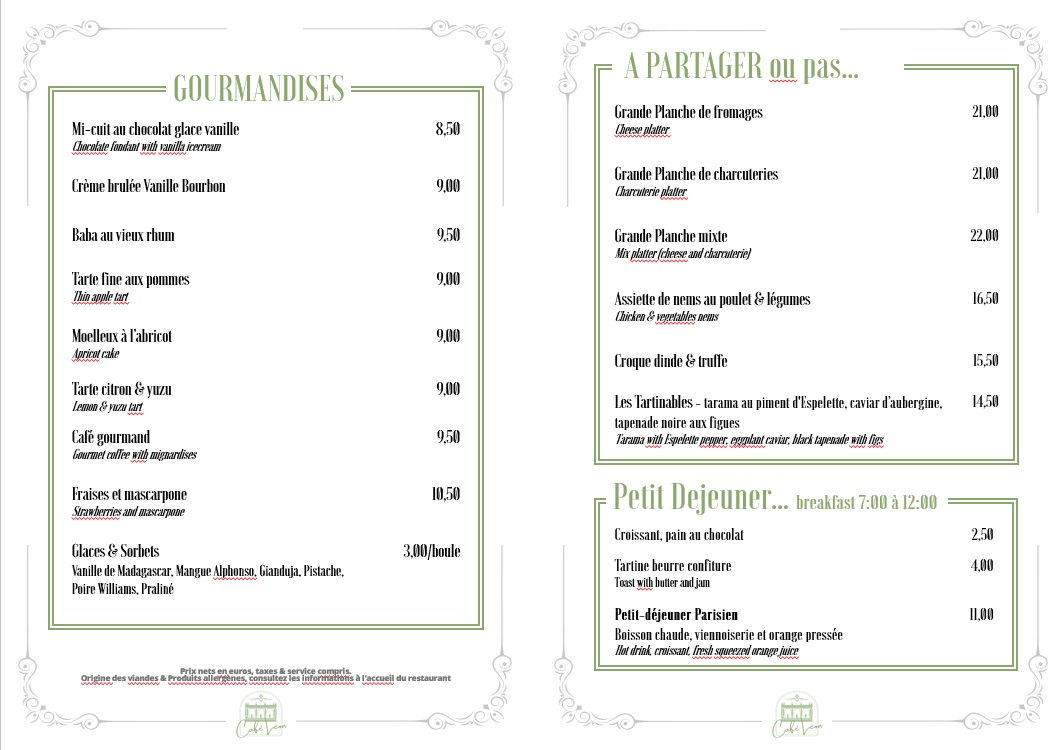 Café Léon menu 2