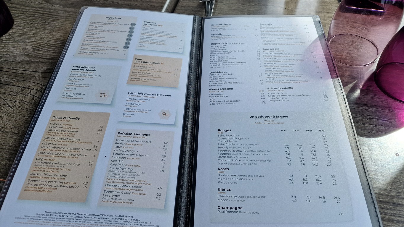 Brasserie le Square menu 2