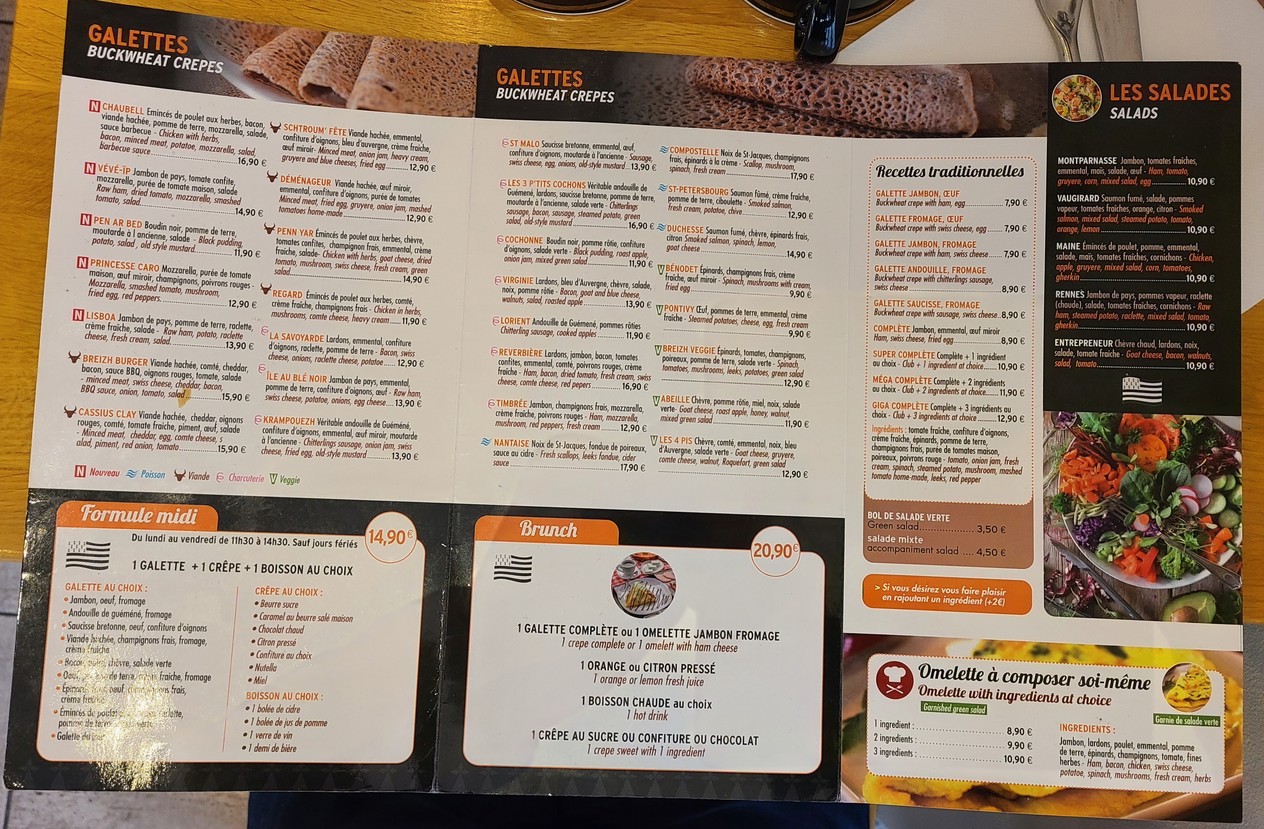 La Crêperie menu 2