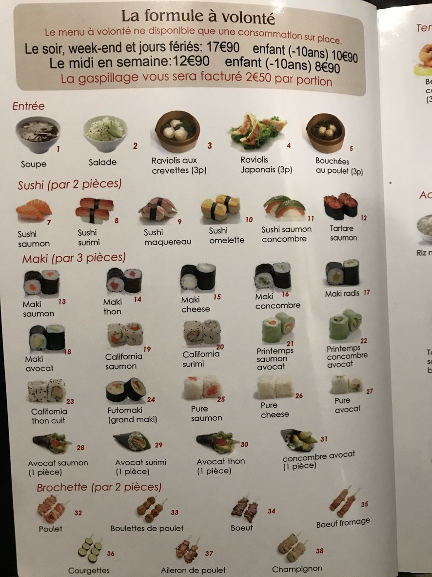 Muki Sushi menu 3