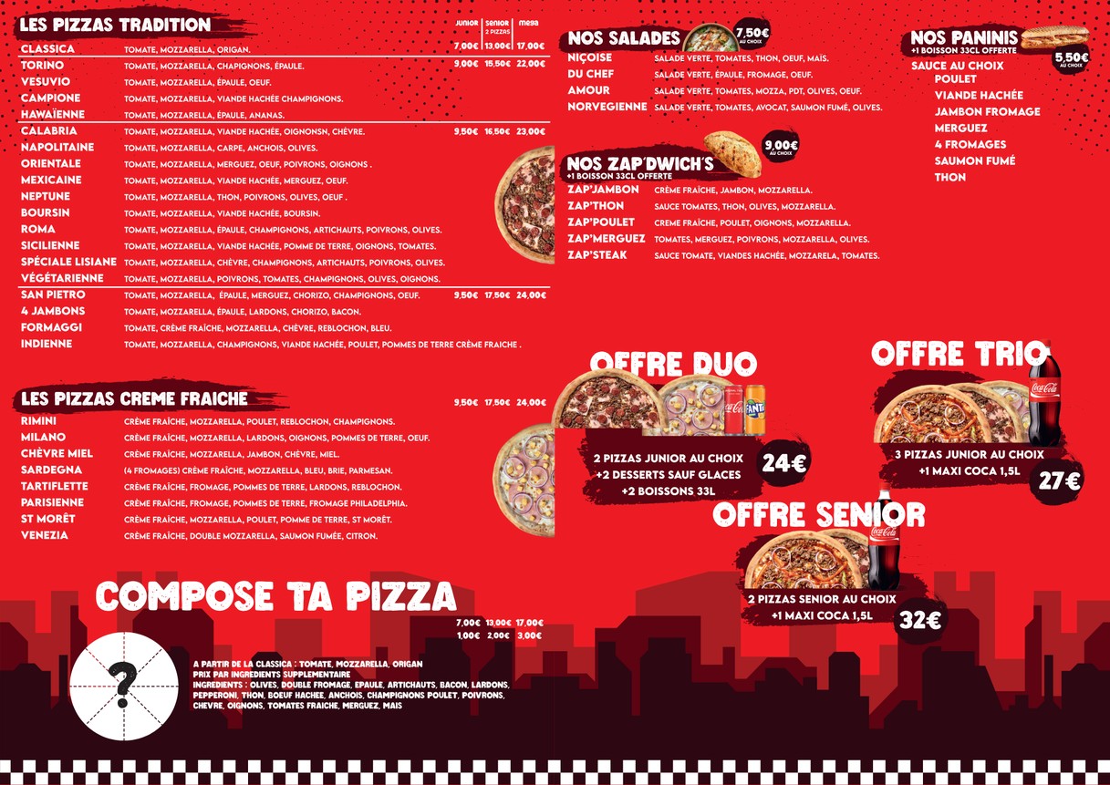 Andiamo pizza menu 1