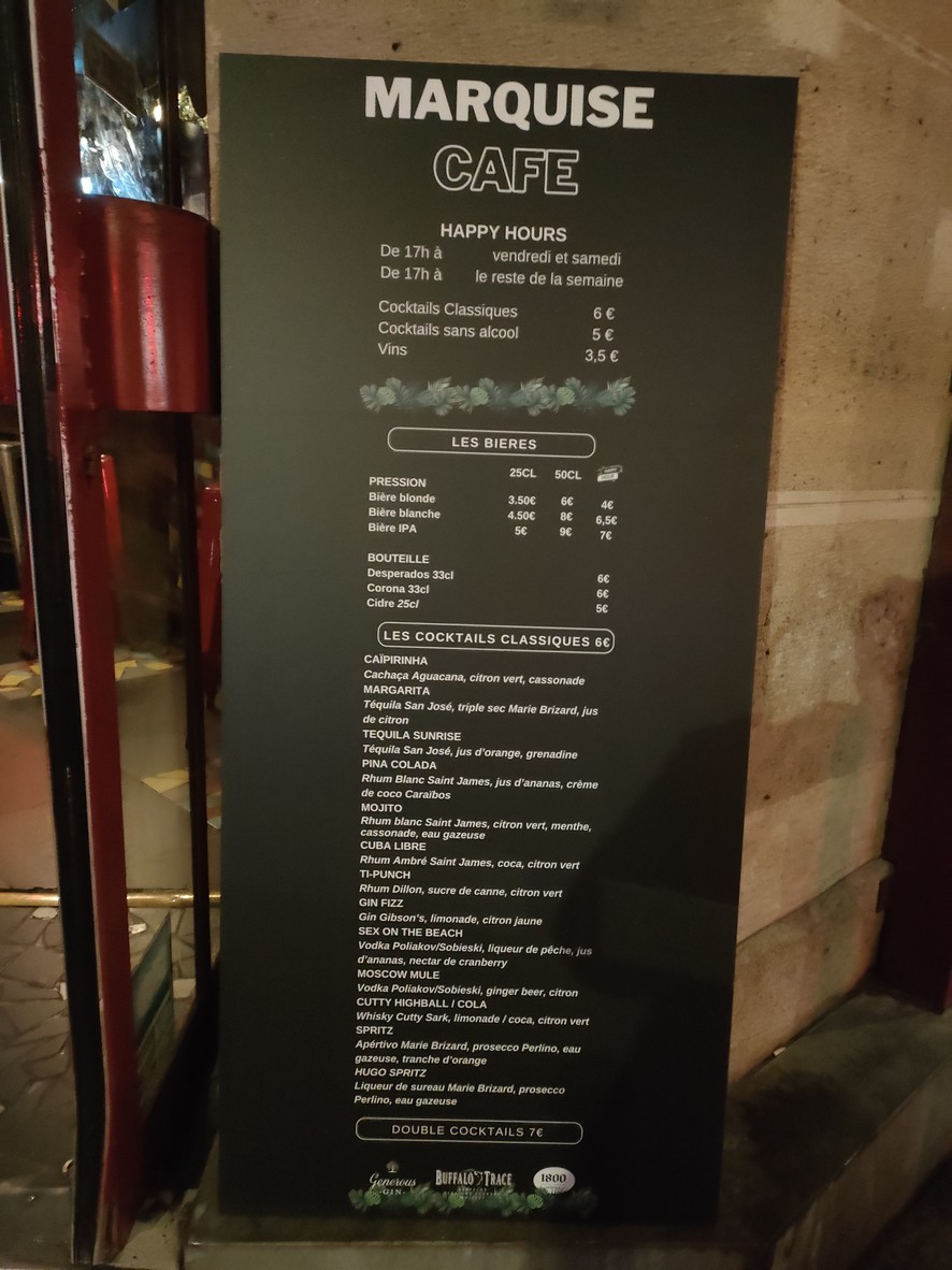 Marquise Café menu 2
