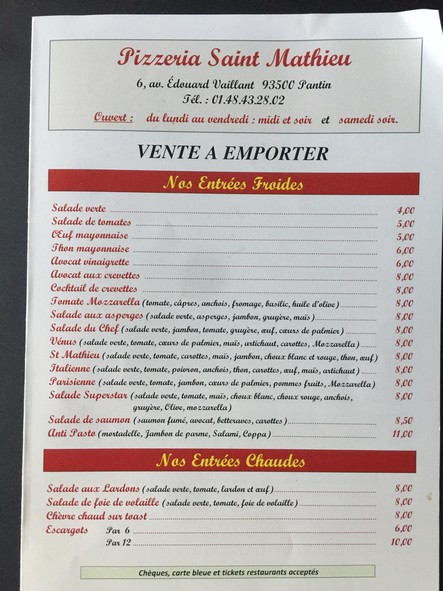 Pizzeria SAINT MATHIEU