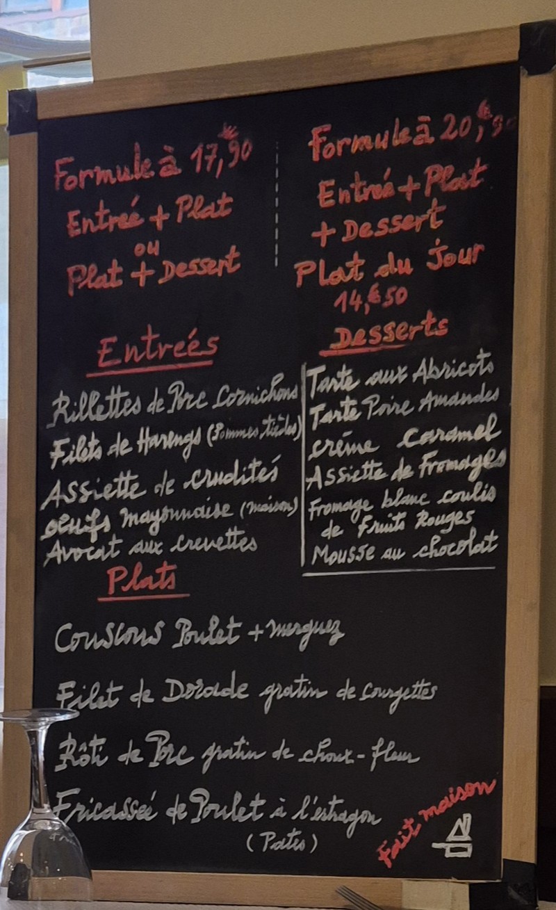 Restaurant le longchamp menu 1