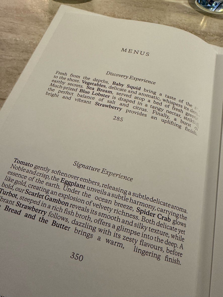L’Orangerie menu 1