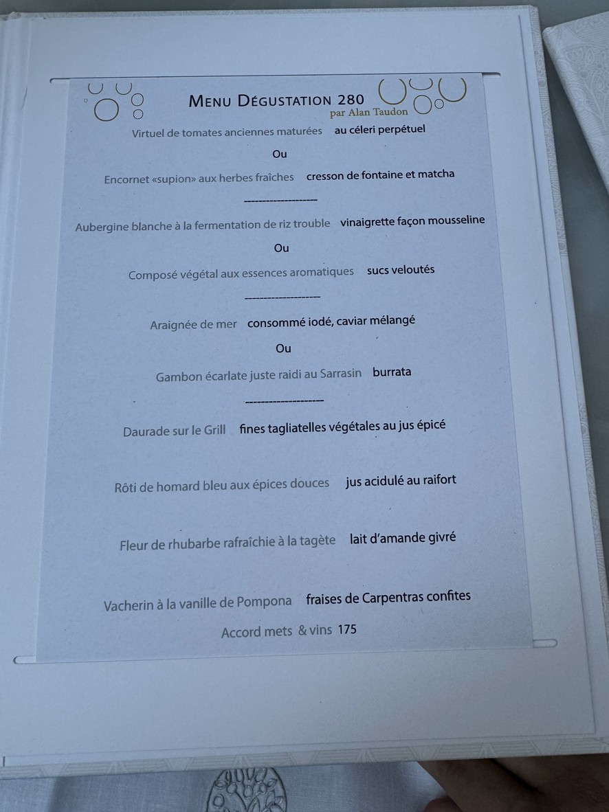 L’Orangerie menu 3