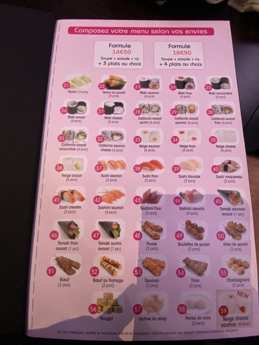 Sakura Sushi menu 3