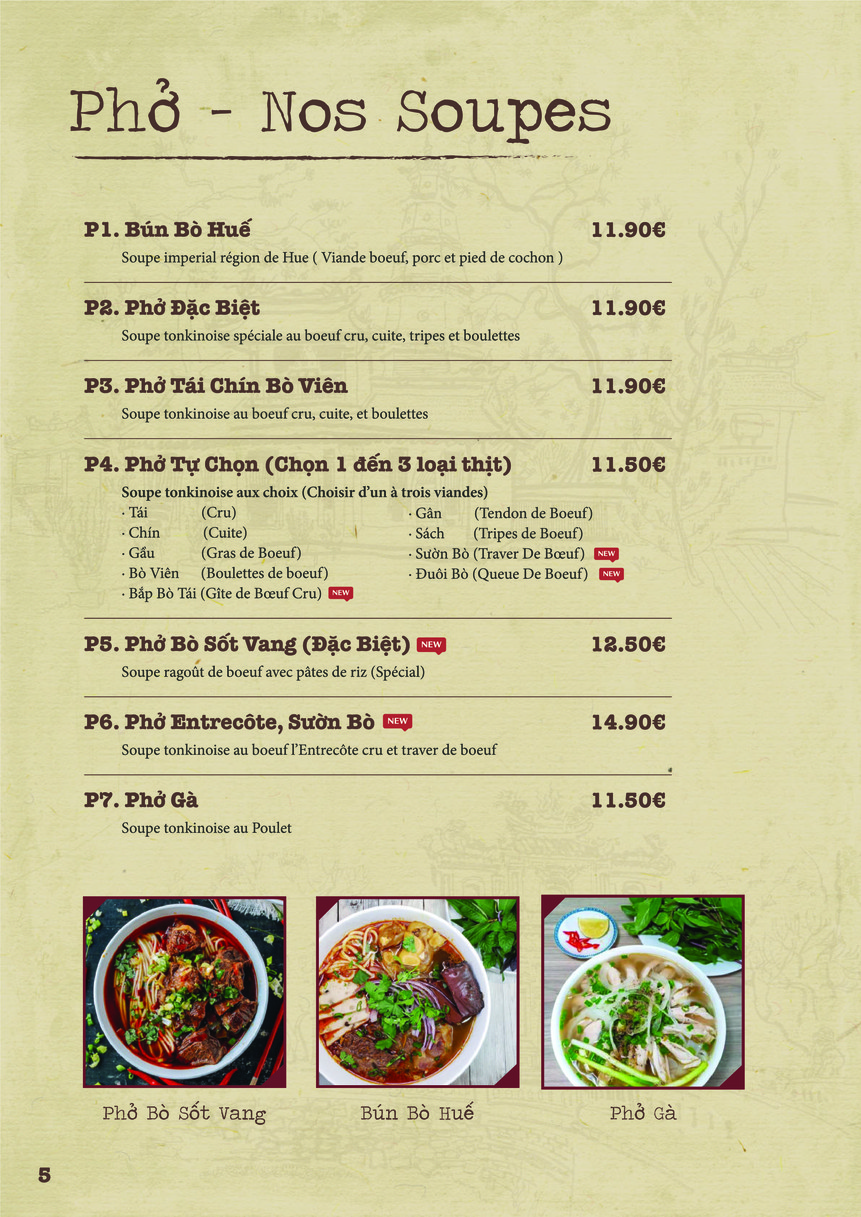 Pho Mui menu 2