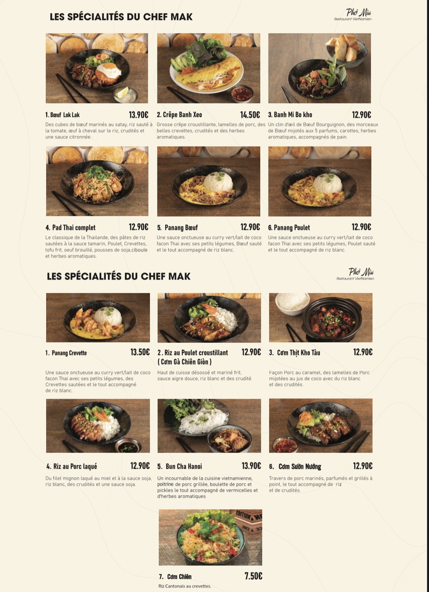 Pho Mui menu 3