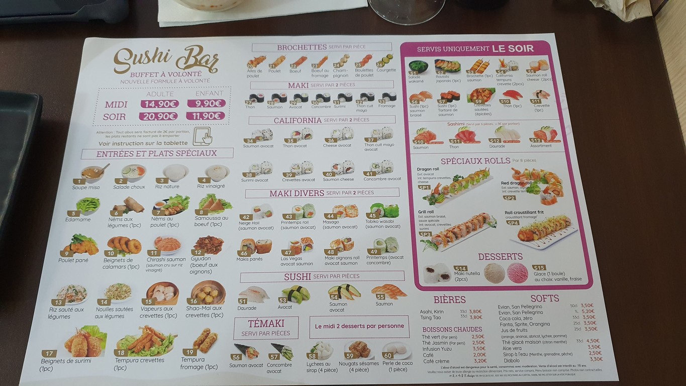 Sushi Bar menu 1