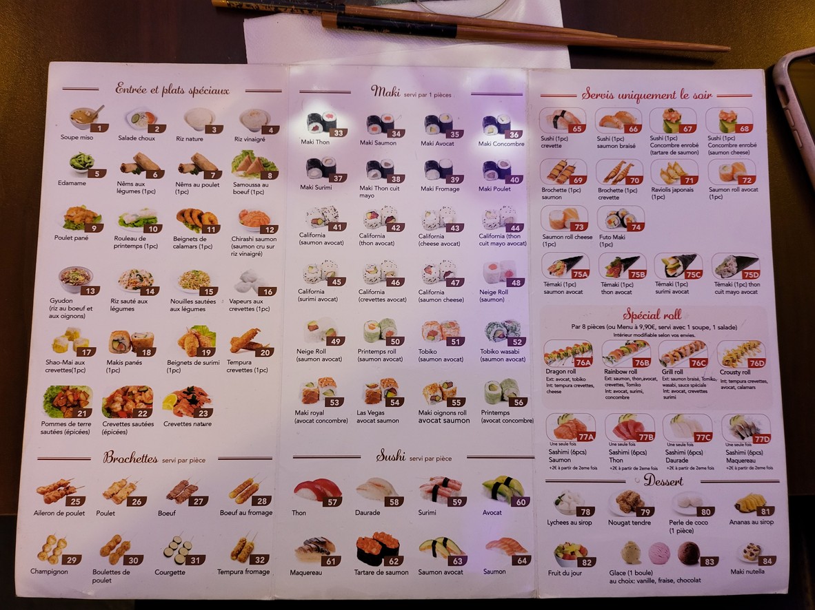 Sushi Bar menu 2