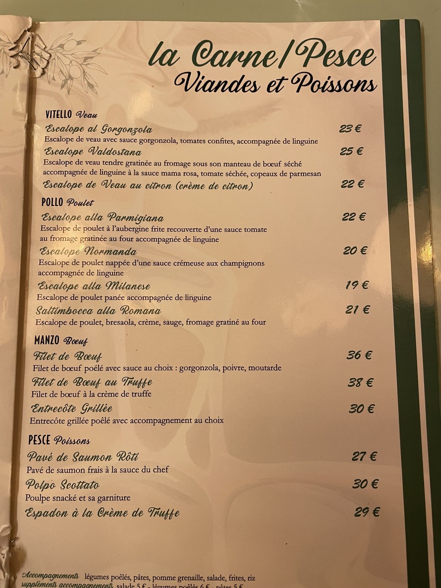 Ristorante l'Angelina menu 2