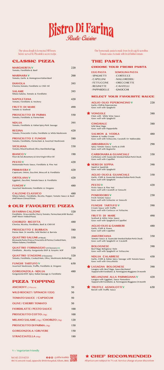 BISTRO DI FARINA (Bistro Convent) menu 2