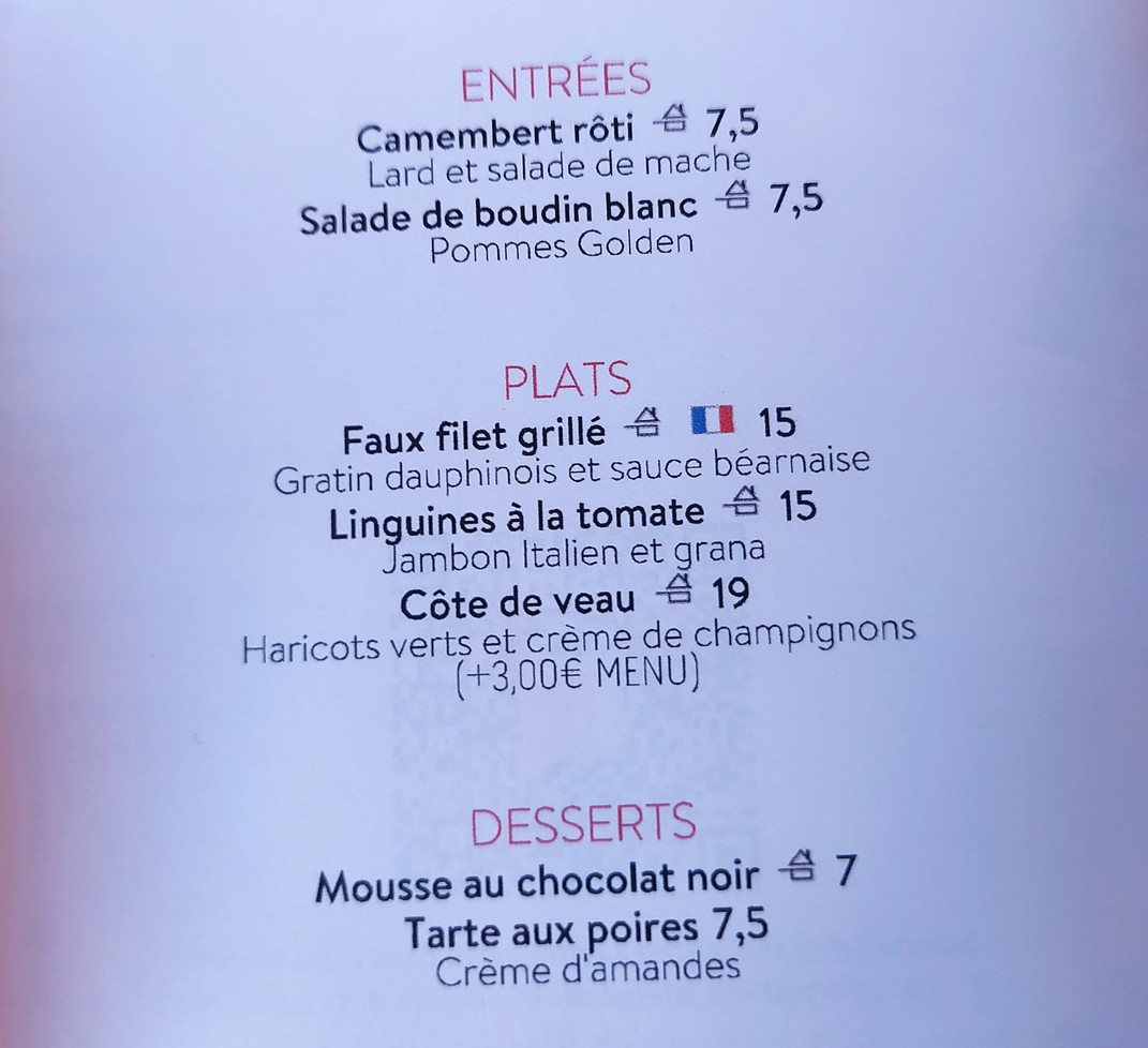 LA PETITE ROTONDE menu 2