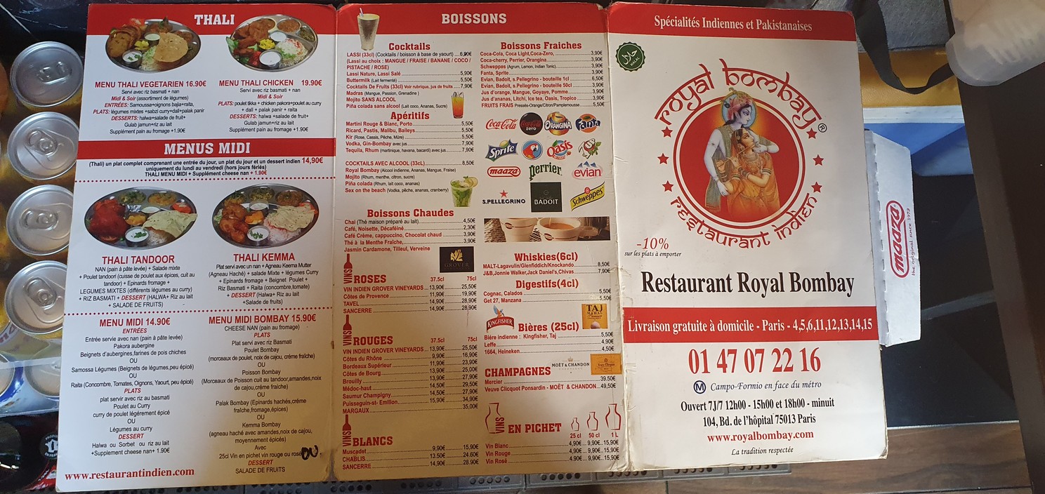 Royal Bombay menu 1