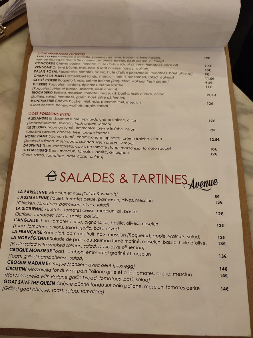 Crêpe Avenue menu 2