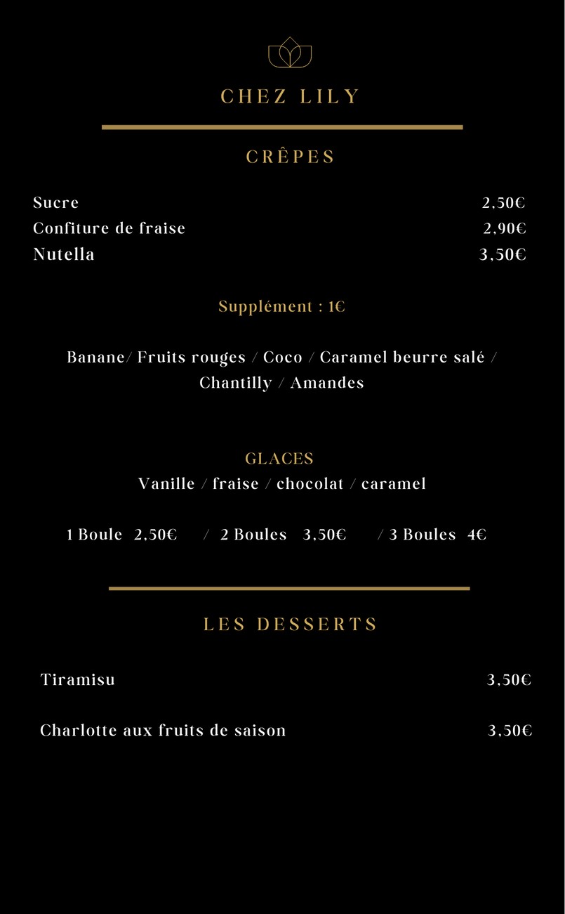 Chez Lily menu 4