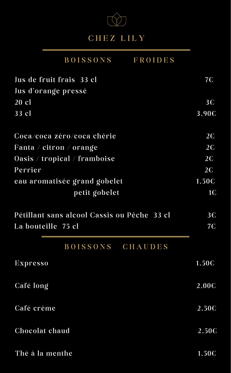 Chez Lily menu 5