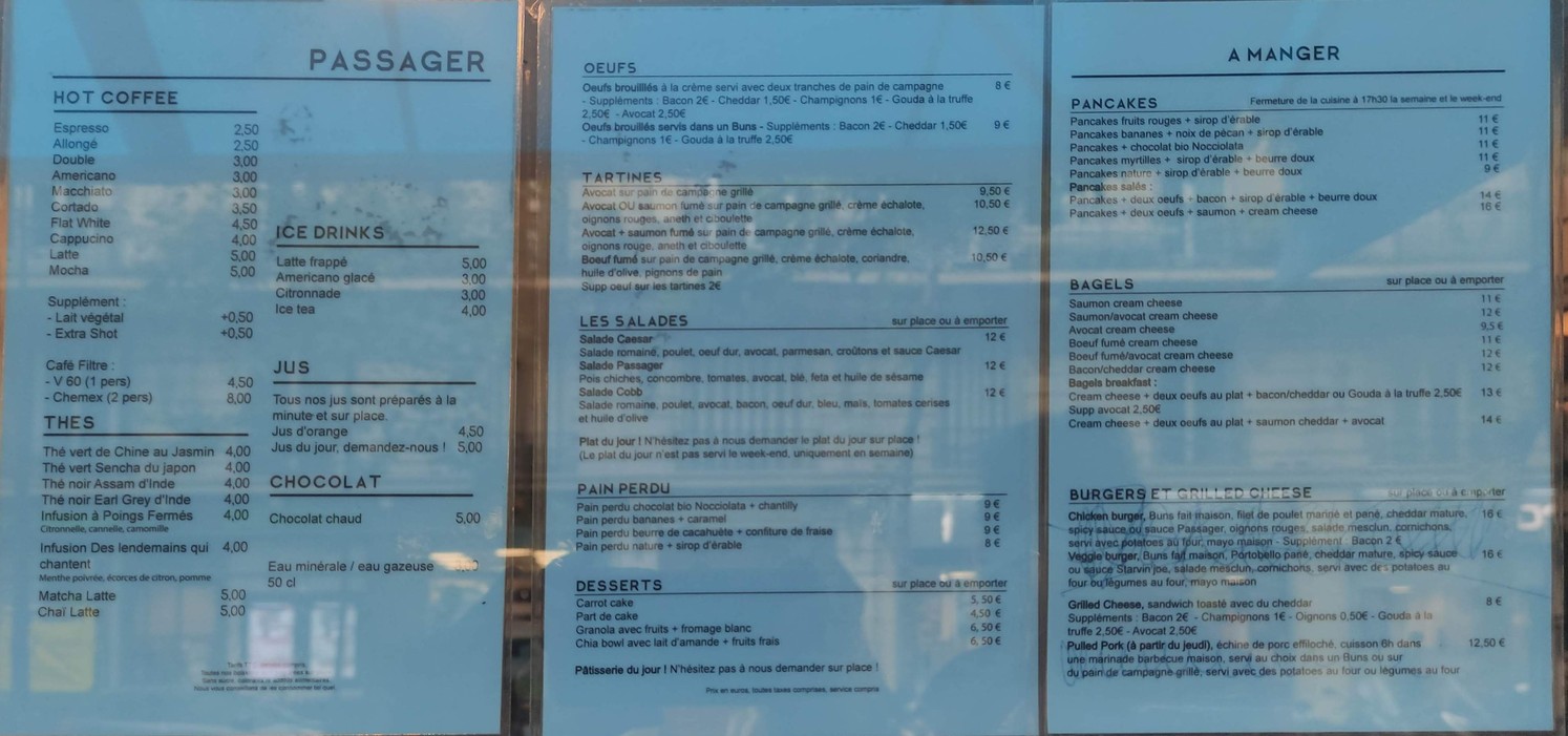 Rose Thé menu 1