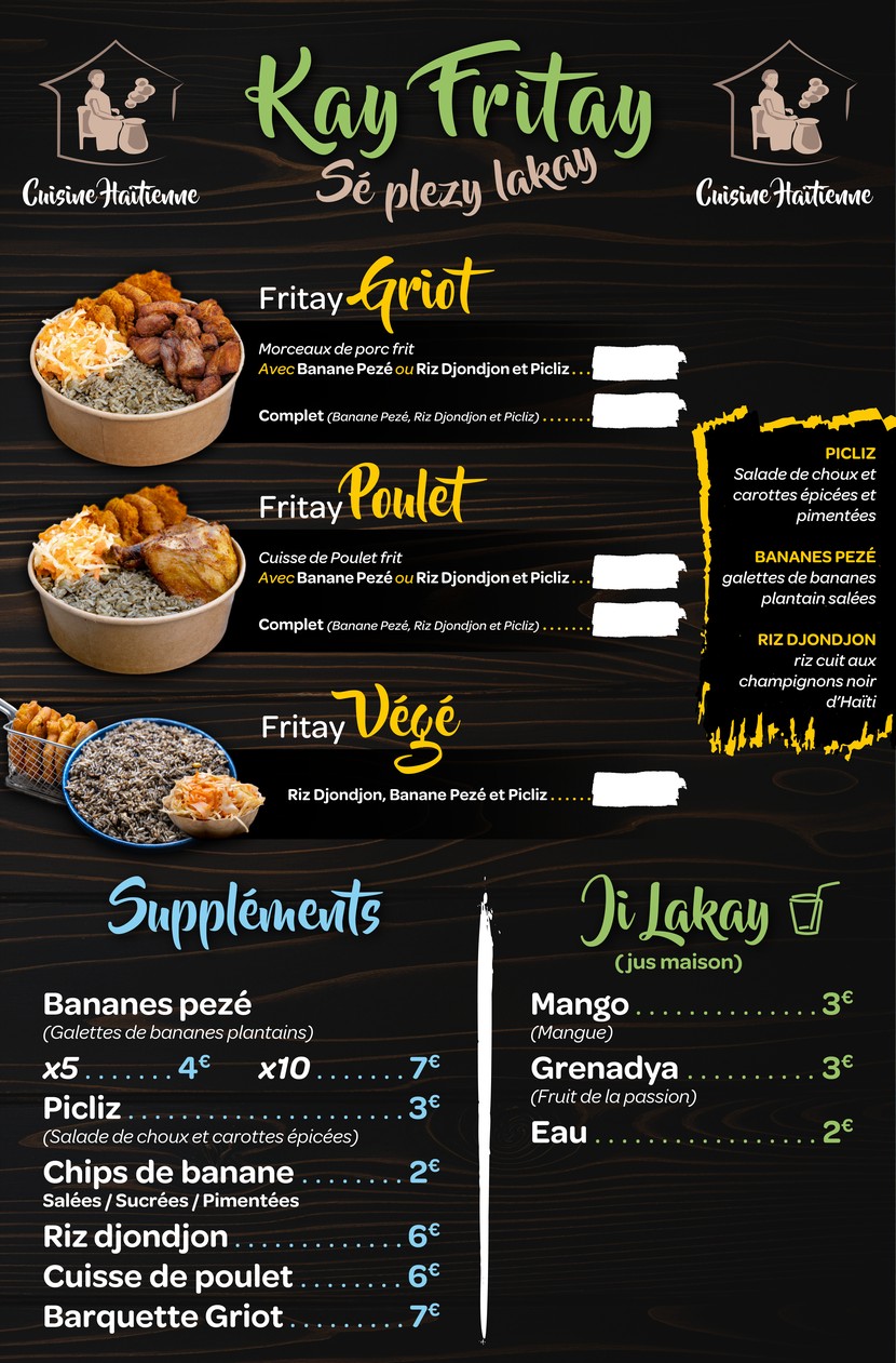 Kay Fritay menu 1