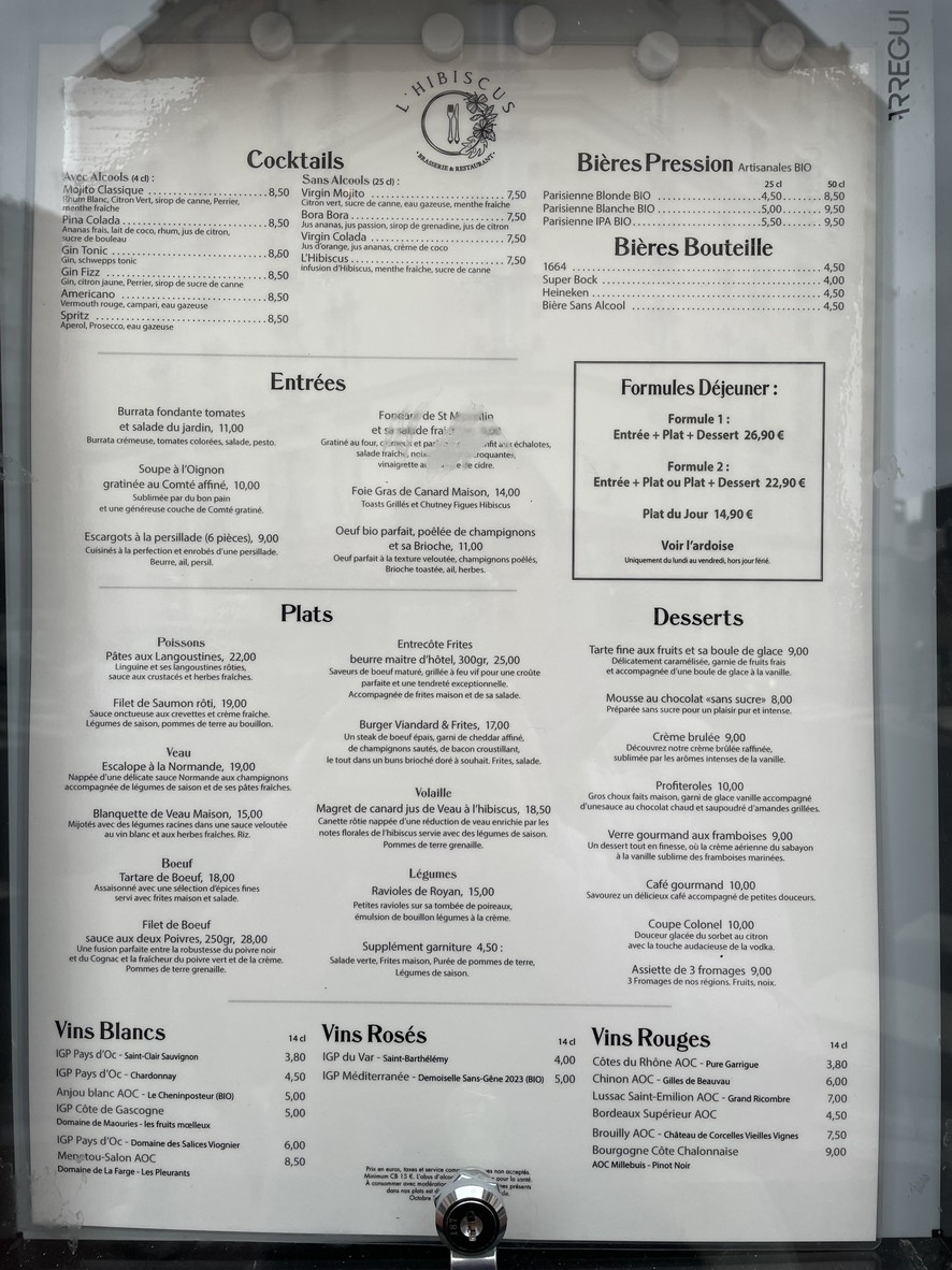 L'hibiscus menu 1
