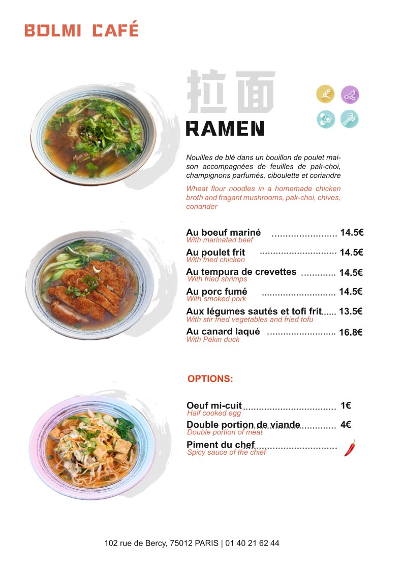Bolmi café menu 3