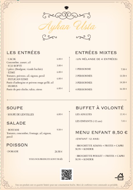 Ayhan Usta 餐厅 menu 1